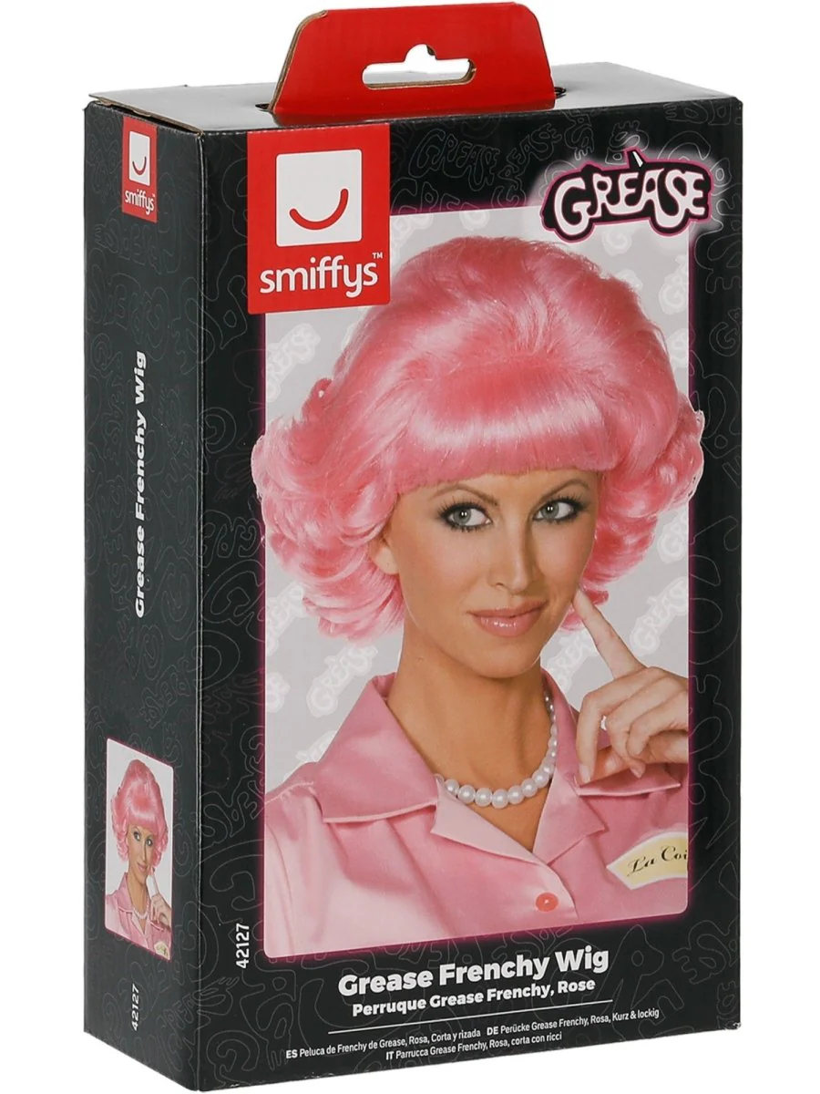 Grease Pruik Roze Frenchy - Image 3