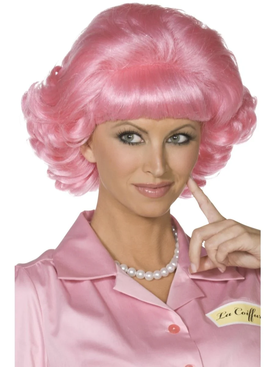 Grease Pruik Roze Frenchy - Image 4