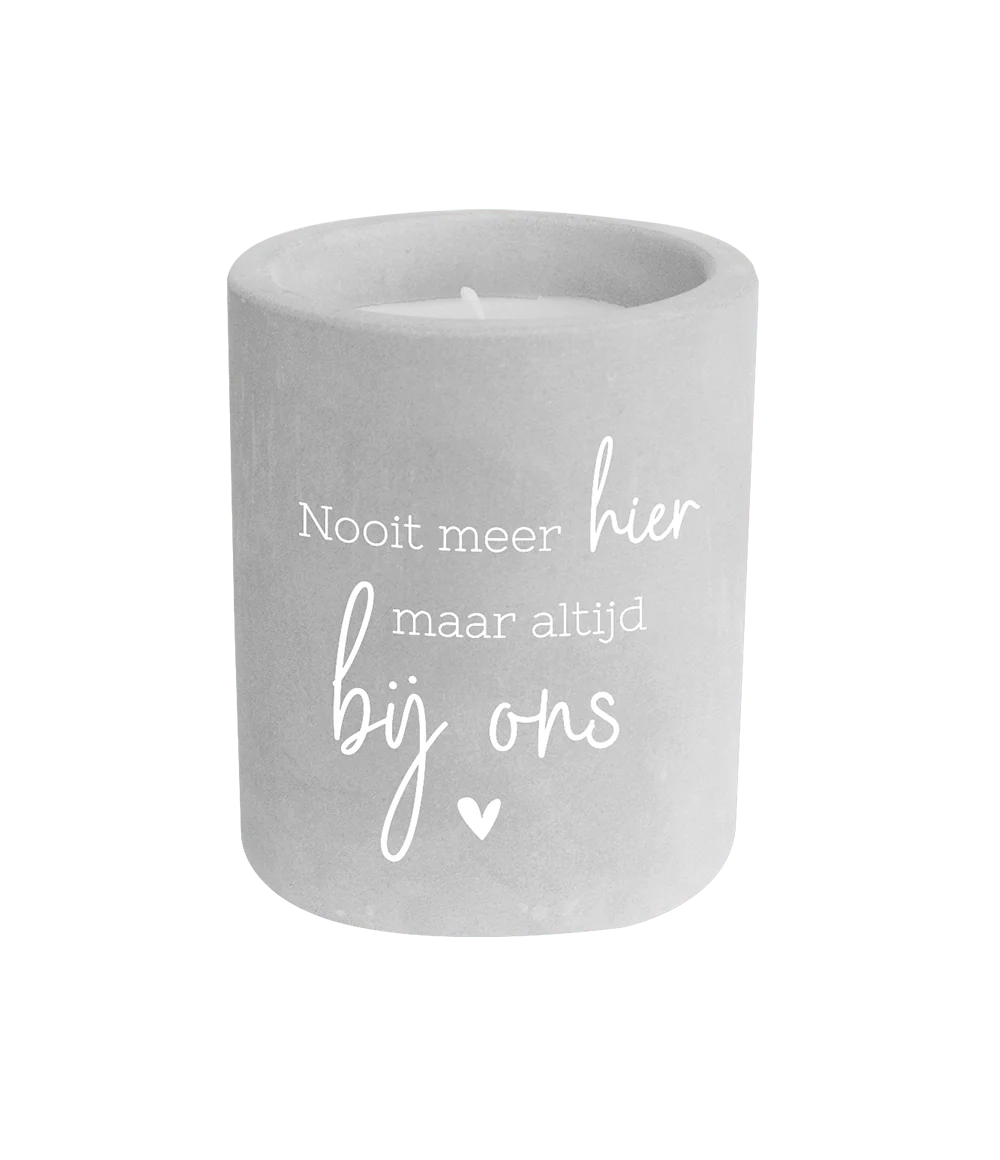 Grijze Cement Kaars Altijd Bij Ons 8cm