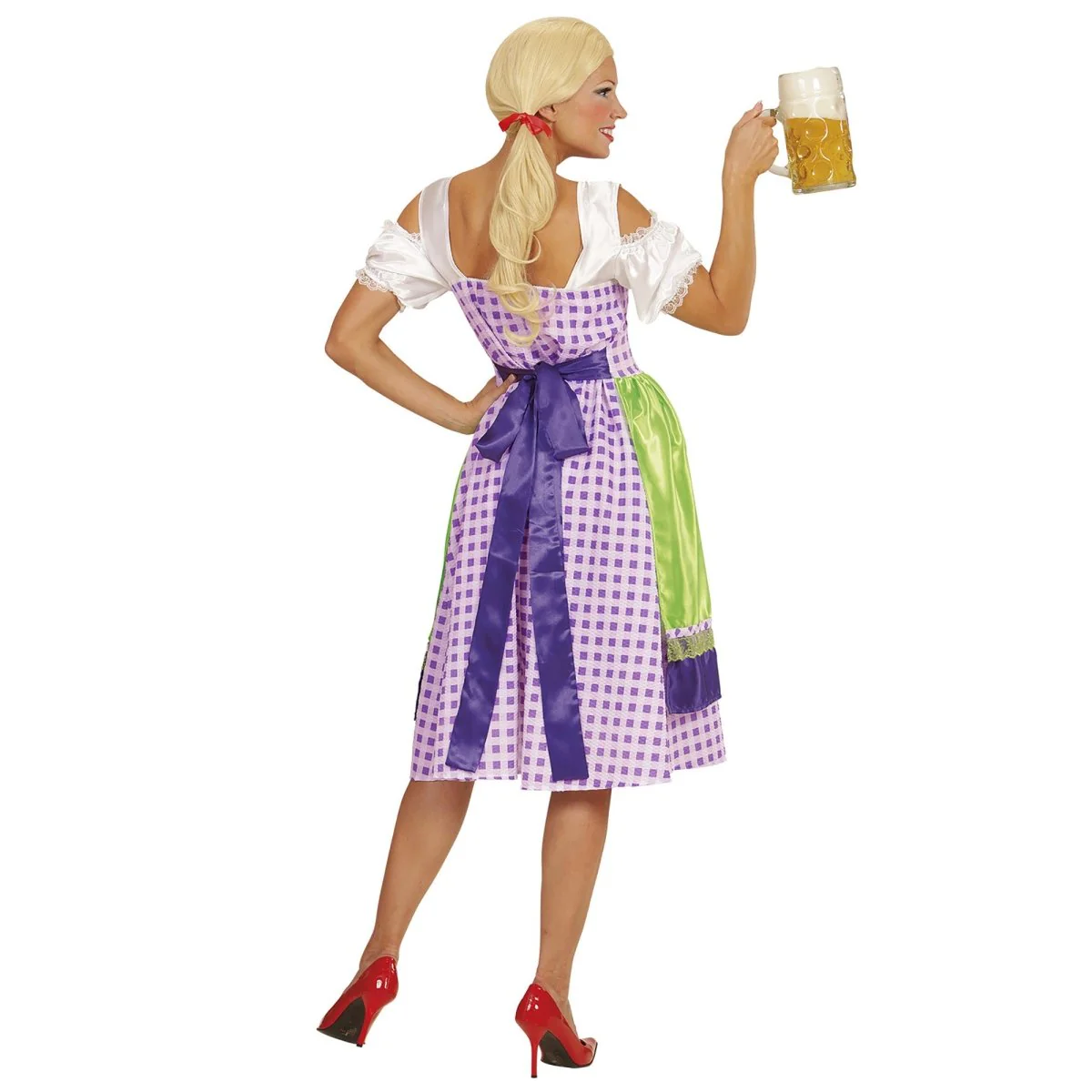Groen Paarse Dirndl Jurk Oktoberfest Dames - Image 2