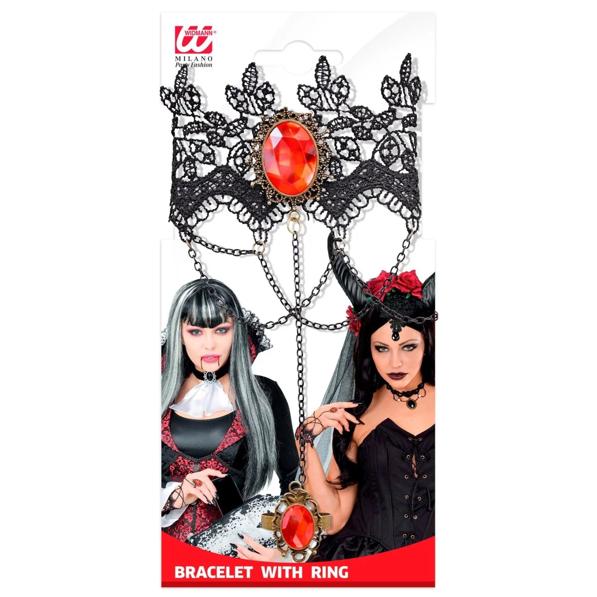 Halloween Armband Rode Steen Kant - Image 5