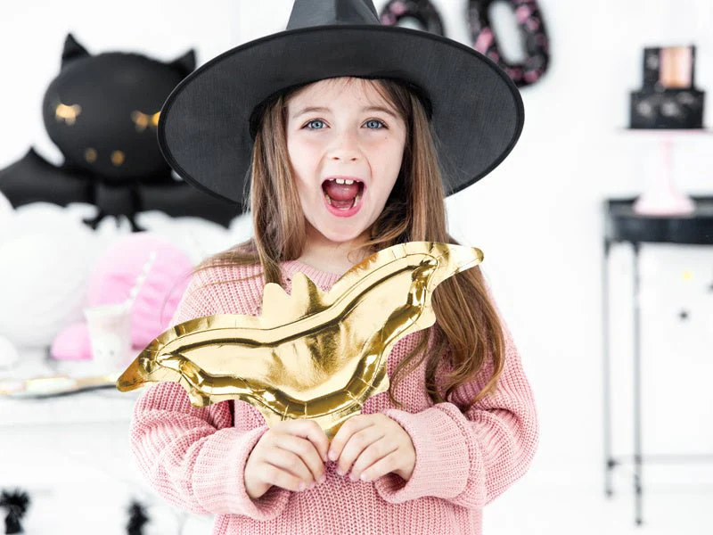 Halloween Borden Vleermuis Goud 37,5cm 6st - Image 3