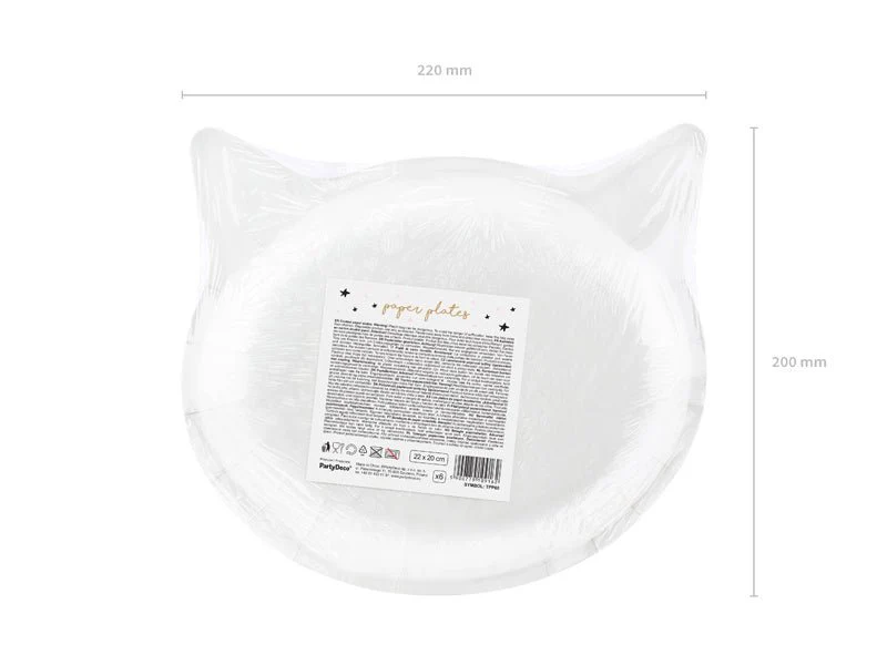 Halloween Borden Zwarte Kat 22cm 6st - Image 3