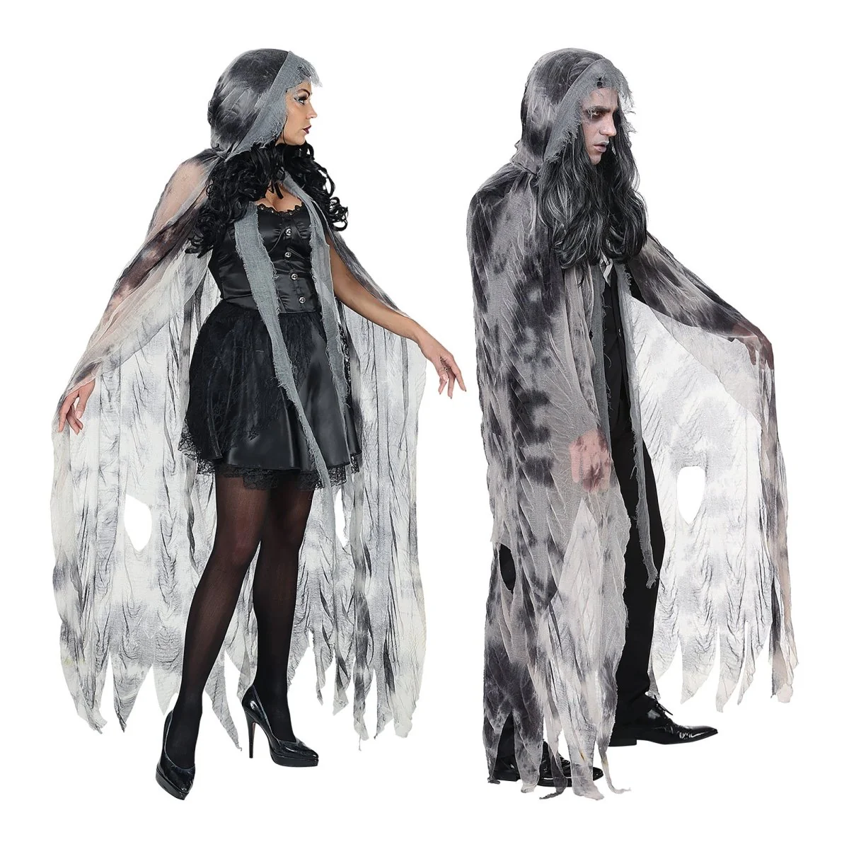 Halloween Cape Grijs Geest - Image 4