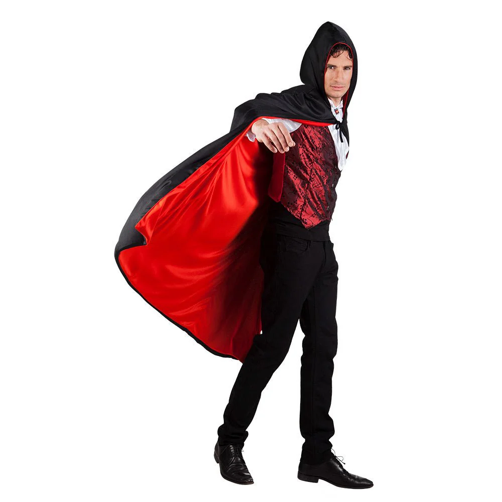 Halloween Cape Omkeerbaar Zwart Rood 1,7m - Image 2