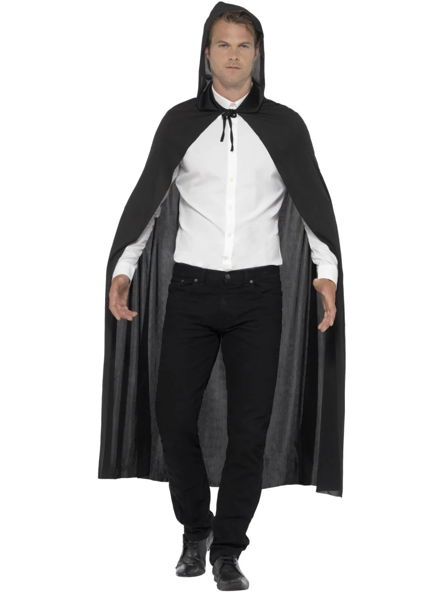 Halloween Cape Zwart Met Capuchon - Image 2