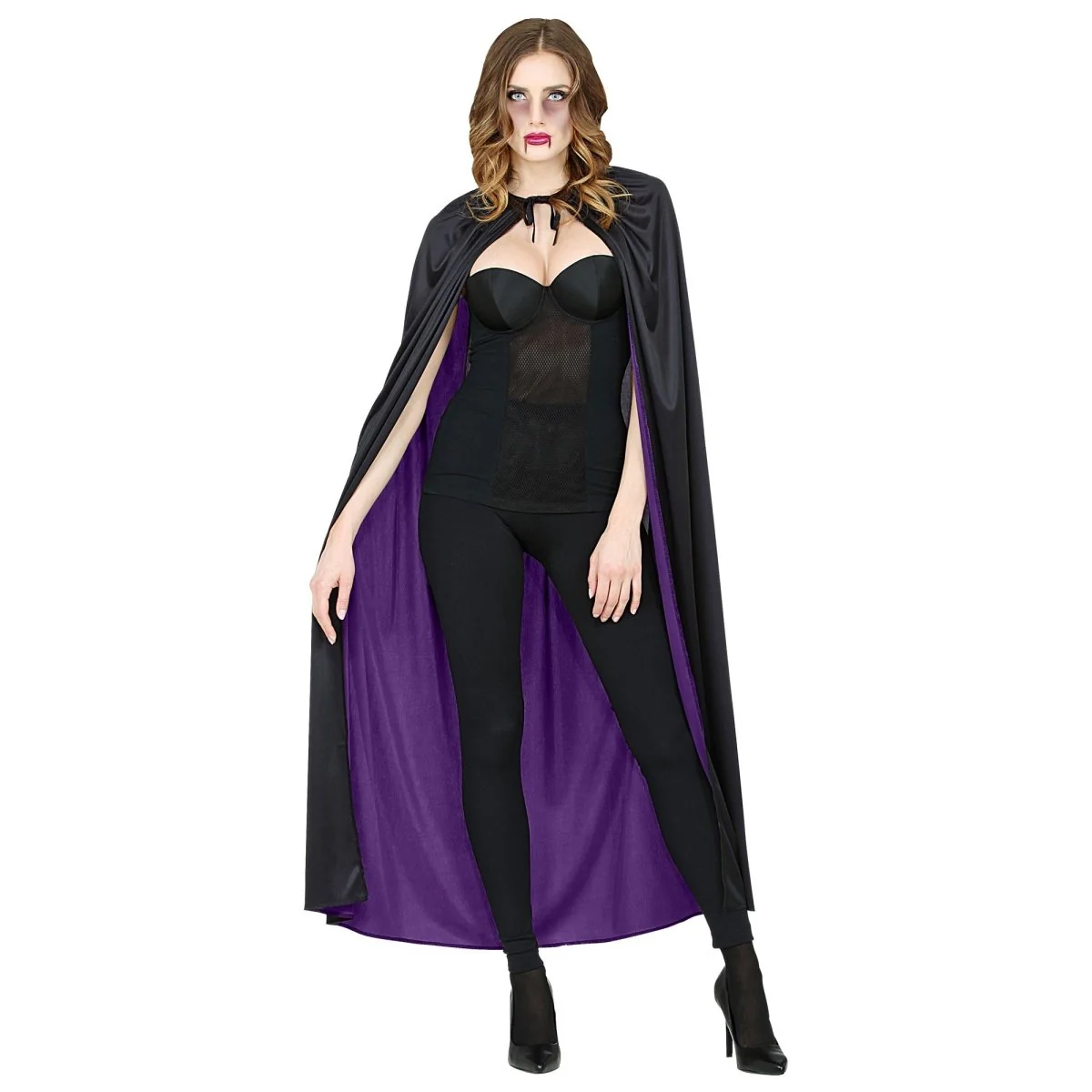 Halloween Cape Zwart Paars 1,3m - Image 2