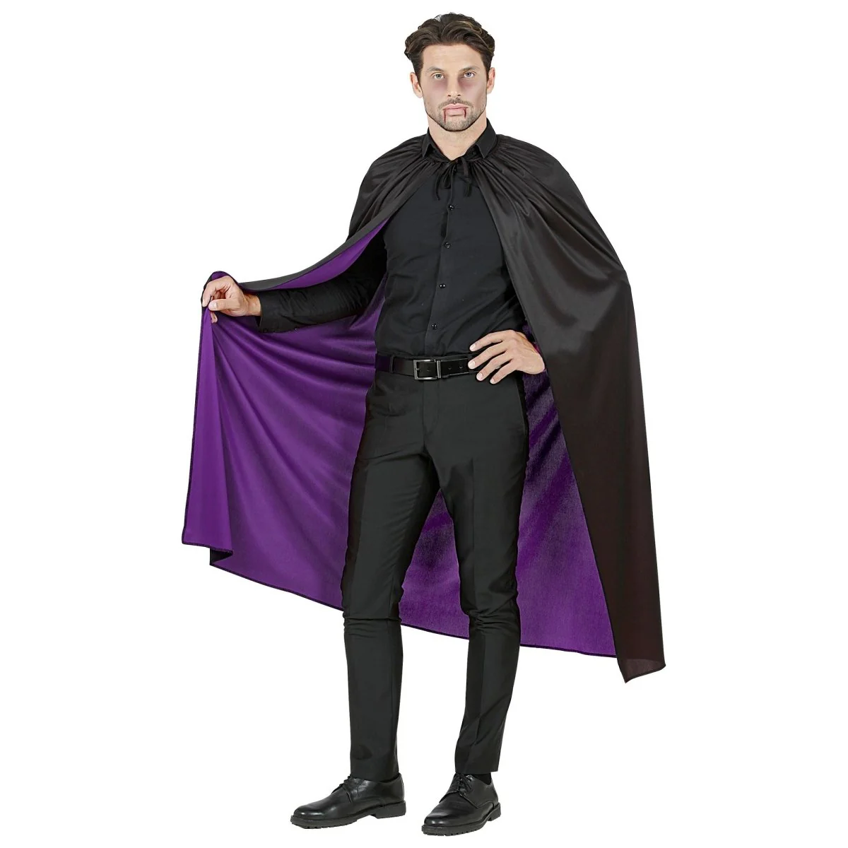 Halloween Cape Zwart Paars 1,3m - Image 3