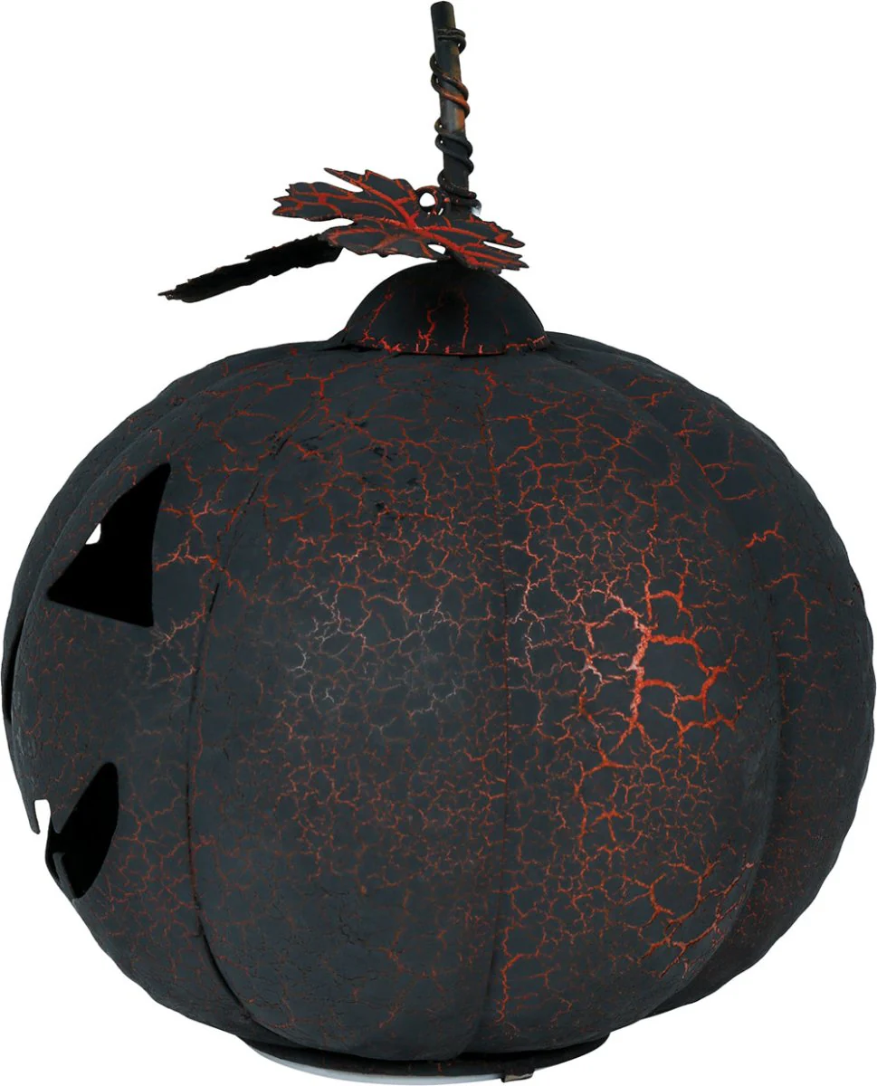 Halloween Decoratie Metalen Pompoen Met Licht 20cm - Image 3