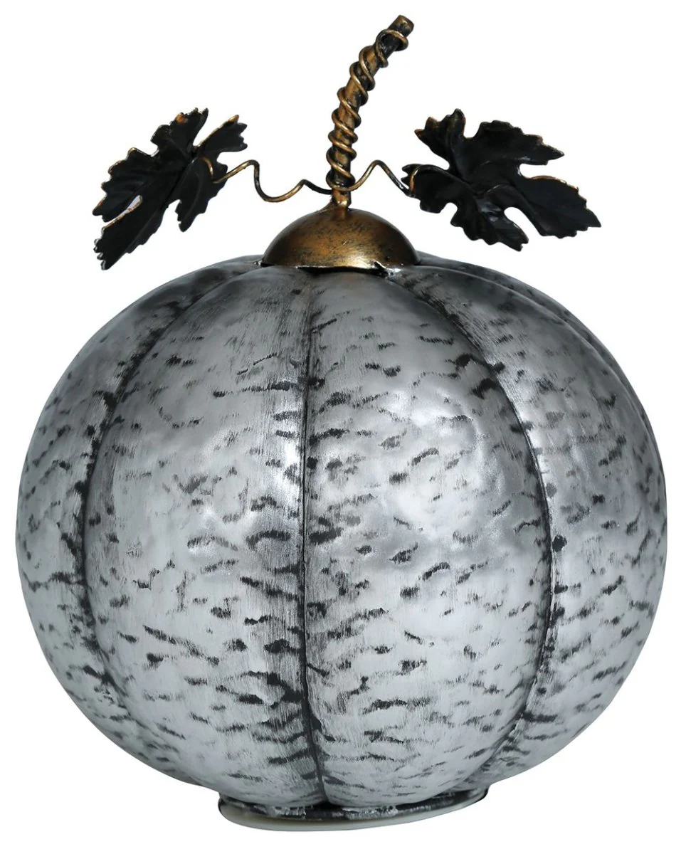 Halloween Decoratie Zilver Pompoen Met Licht 16cm - Image 4
