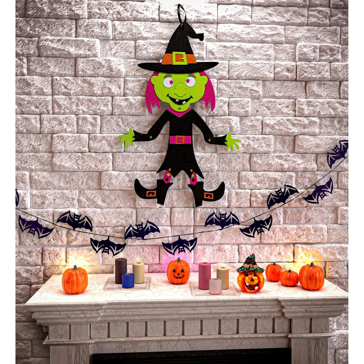 Halloween Deurbord Heks 53cm - Image 3