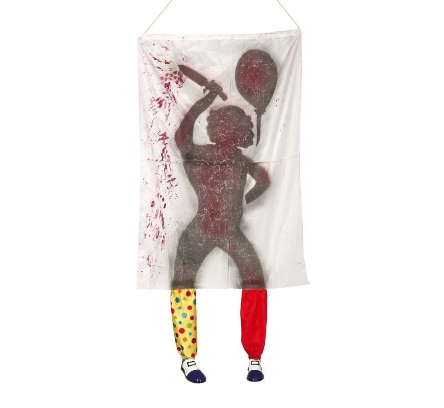 Halloween Deurposter Clown Schaduw 185cm x 100cm