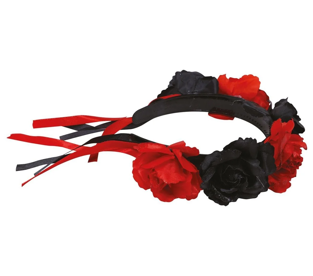 Halloween Haarband Bloemen Rood Zwart - Image 3