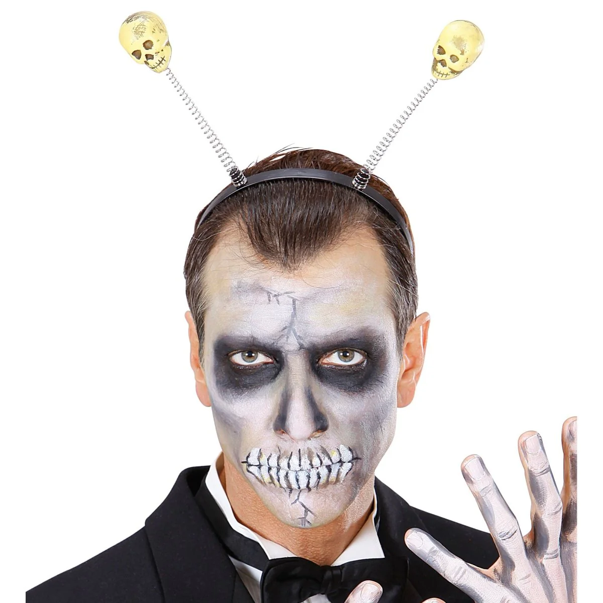 Halloween Haarband Wit Schedels - Image 3