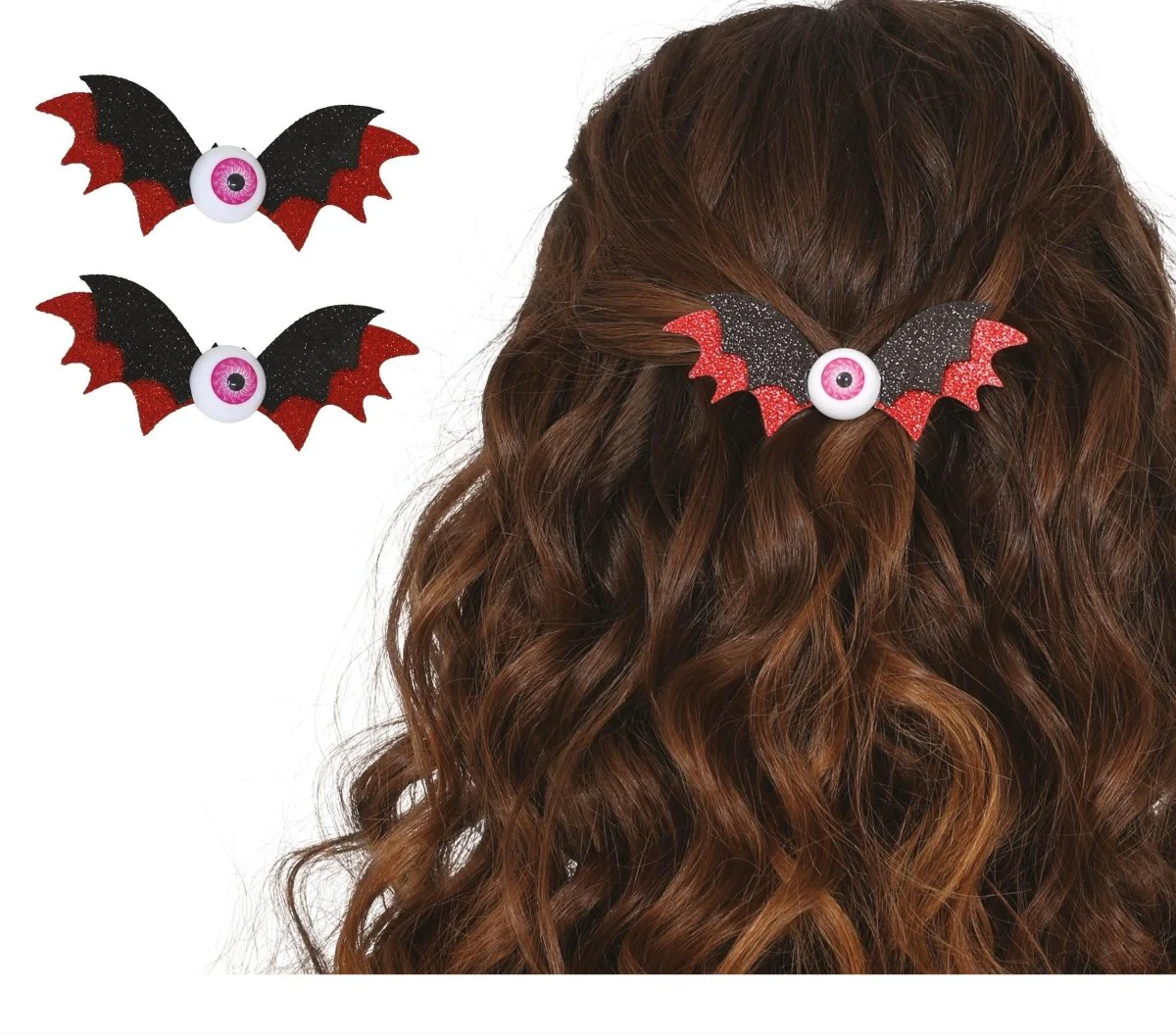 Halloween Haarclip Vleermuis 10cm 2st