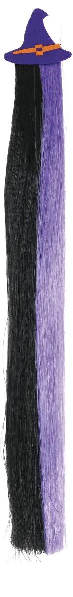 Halloween Hair Extension Zwart Paars 40cm - Image 3