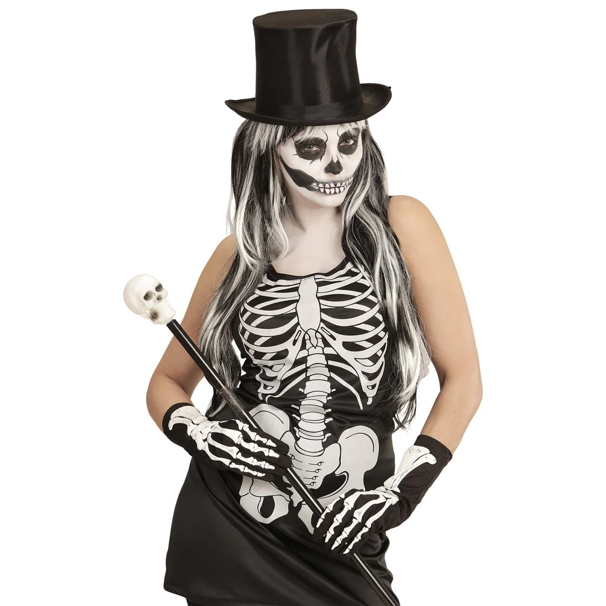 Halloween Handschoenen Skelet 35cm - Image 2