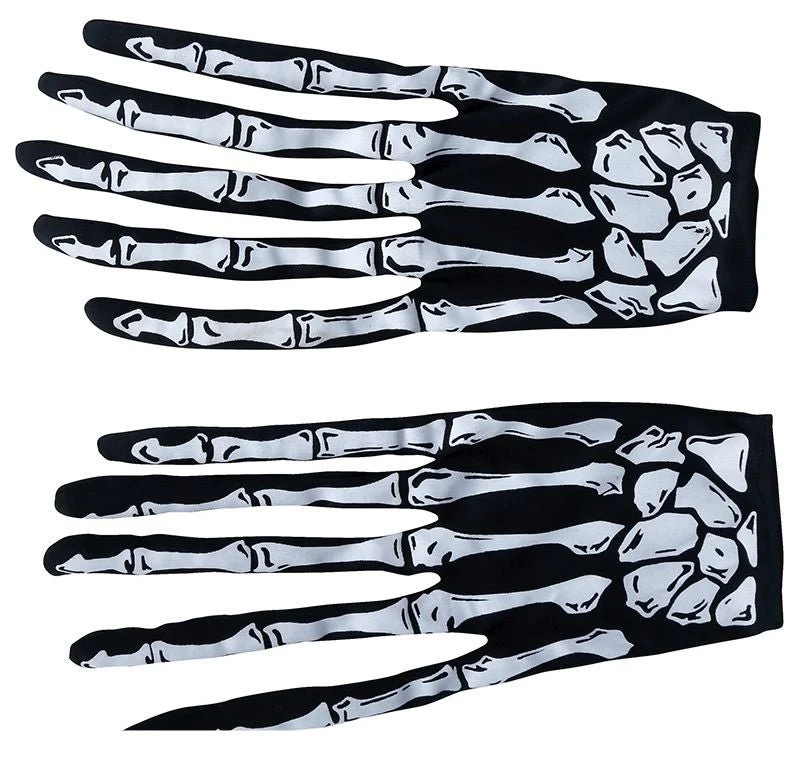 Halloween Handschoenen Skelet Vingers - Image 2