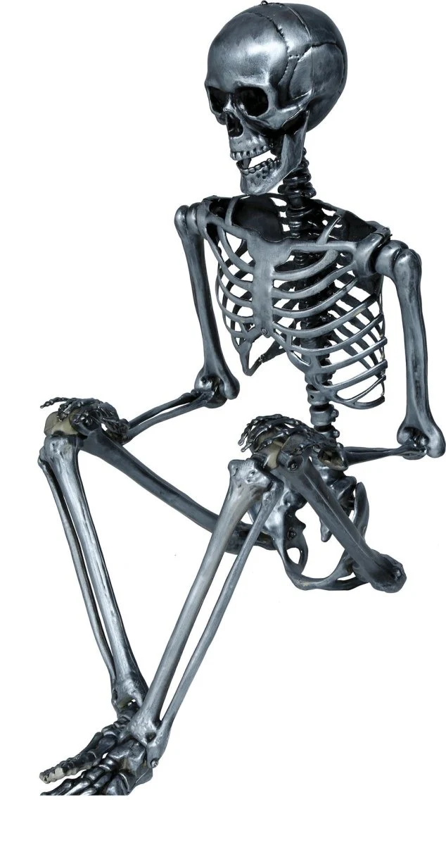 Halloween Hangdecoratie Zilver Skelet 90cm - Image 2