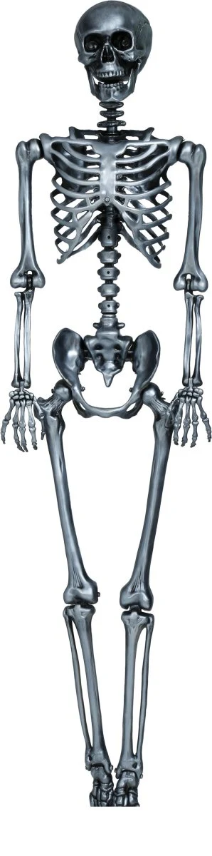Halloween Hangdecoratie Zilver Skelet 90cm - Image 3