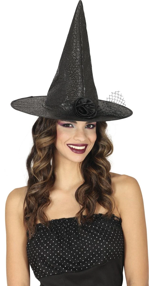 Halloween Heksenhoed Met Bloem - Image 2