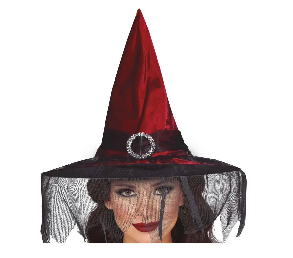 Halloween Heksenhoed Met Sluier - Image 2