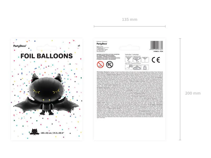 Halloween Helium Ballon Vleermuis 80cm - Image 4