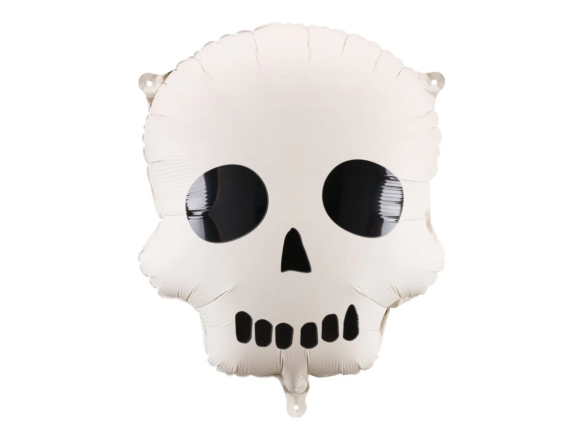 Halloween Helium Ballon Wit Zwart Doodshoofd Leeg 41cm