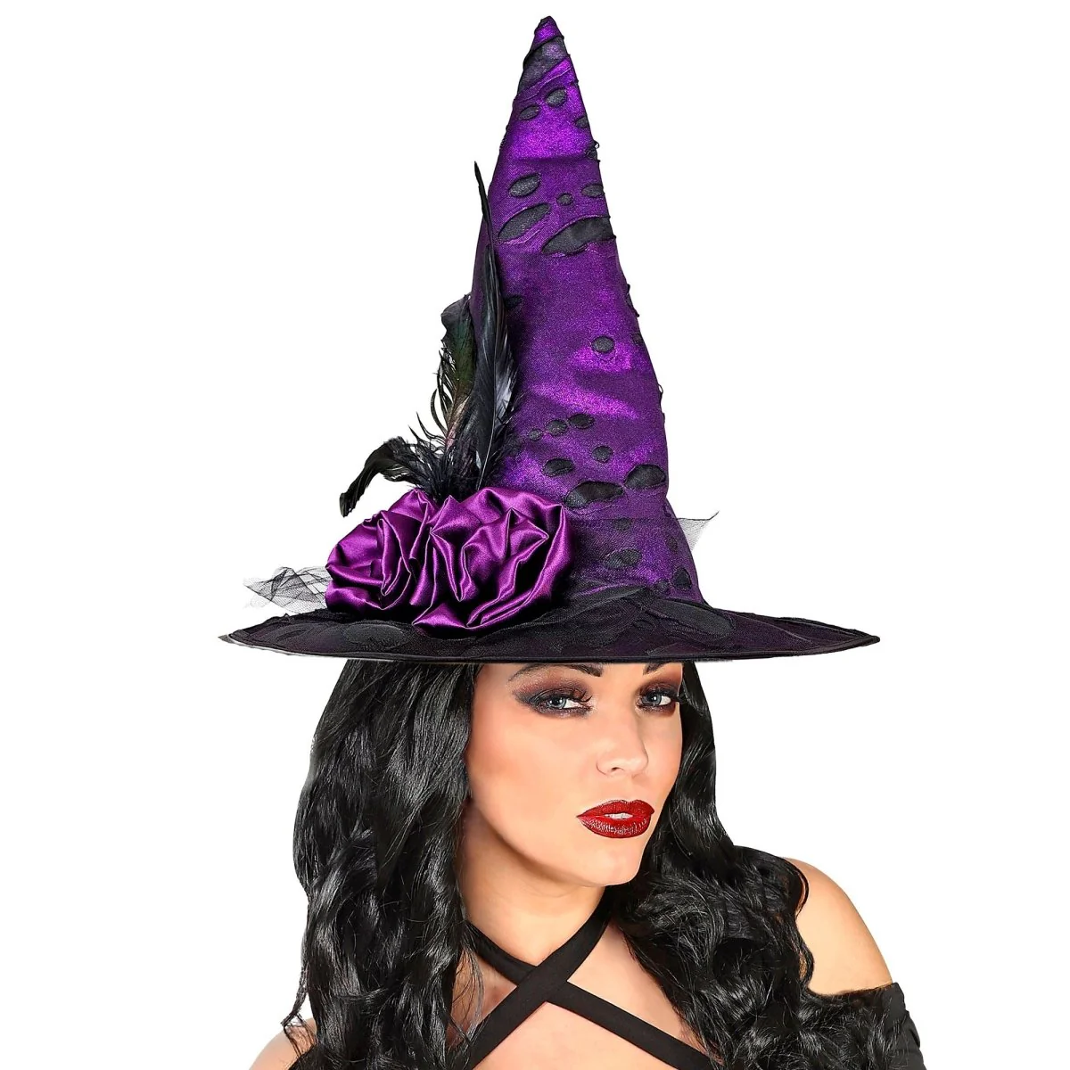 Halloween Hoed Paars Heks - Image 2