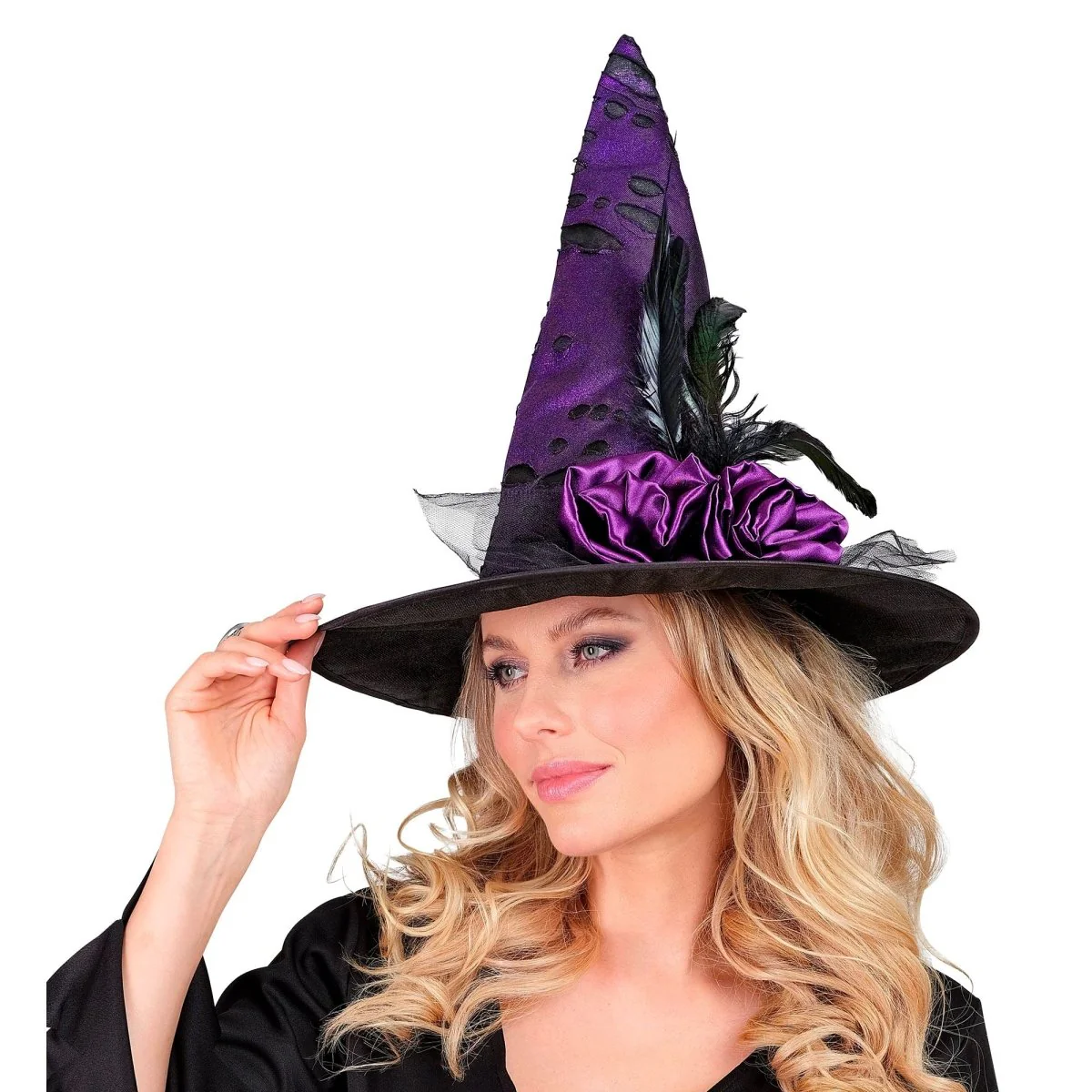 Halloween Hoed Paars Heks - Image 3