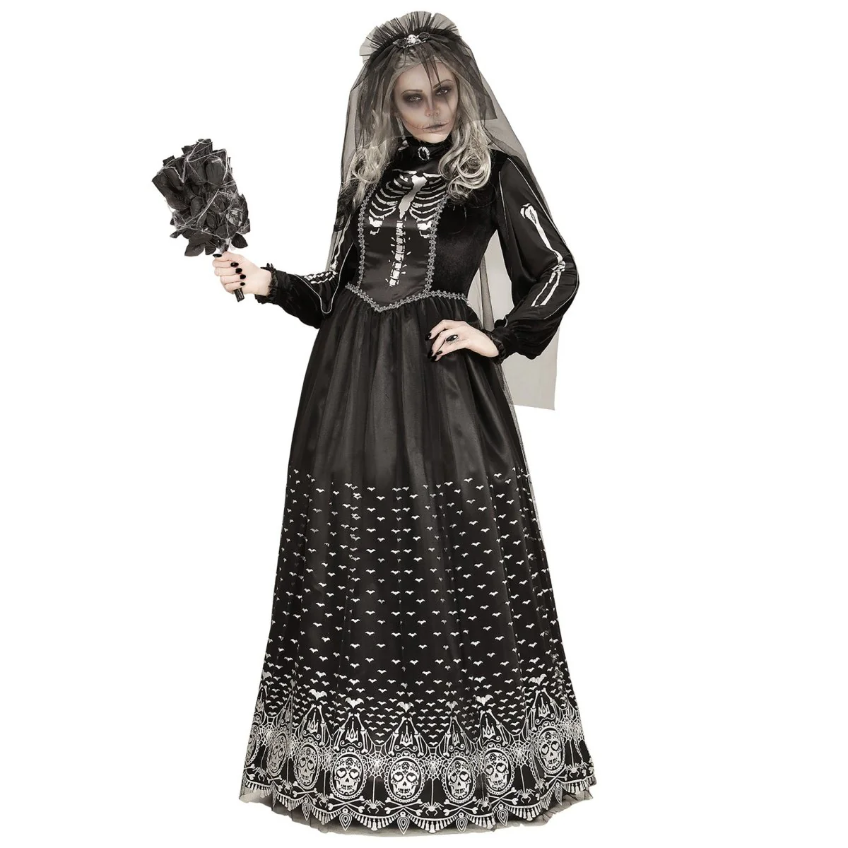 Halloween Jurk Dames Bruid Skelet