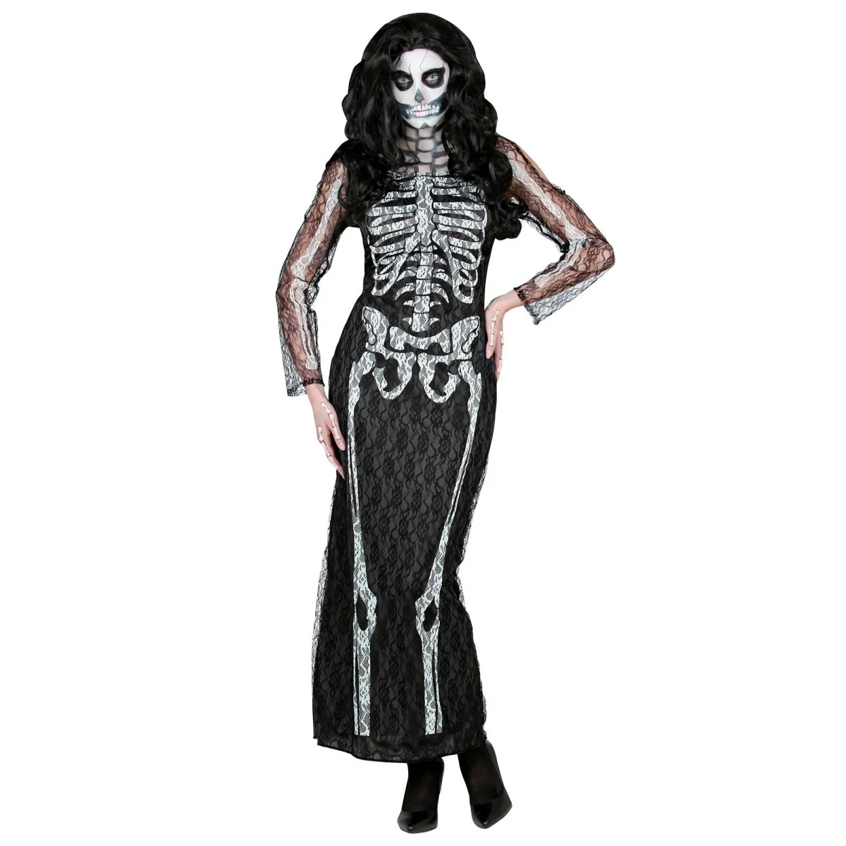 Halloween Jurk Dames Lang Skelet - Image 2
