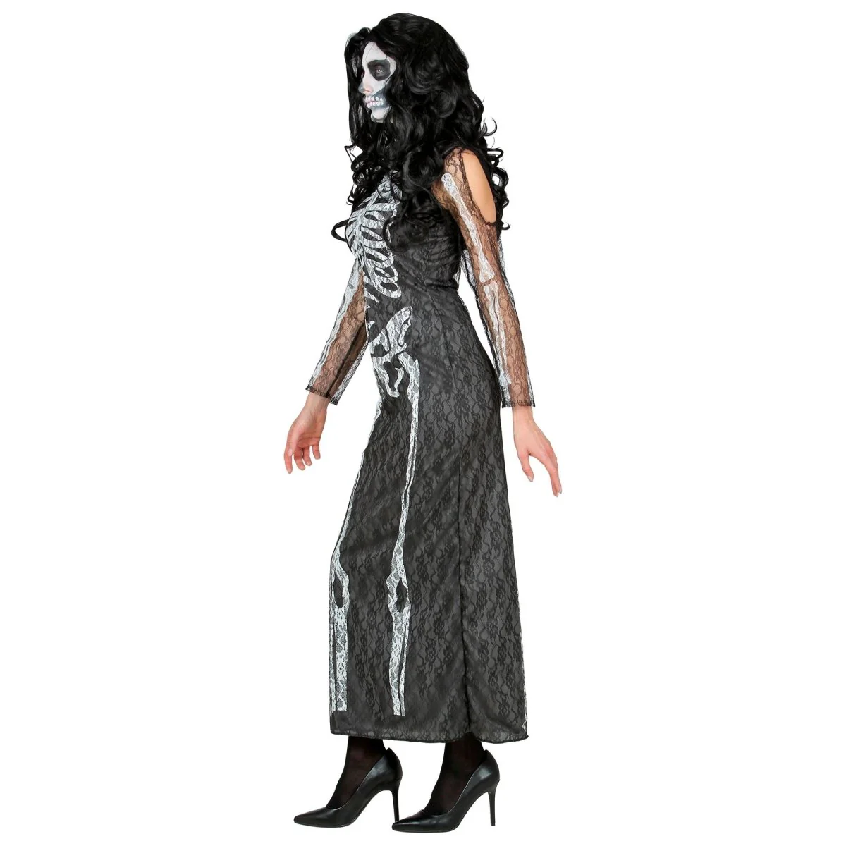 Halloween Jurk Dames Lang Skelet - Image 3