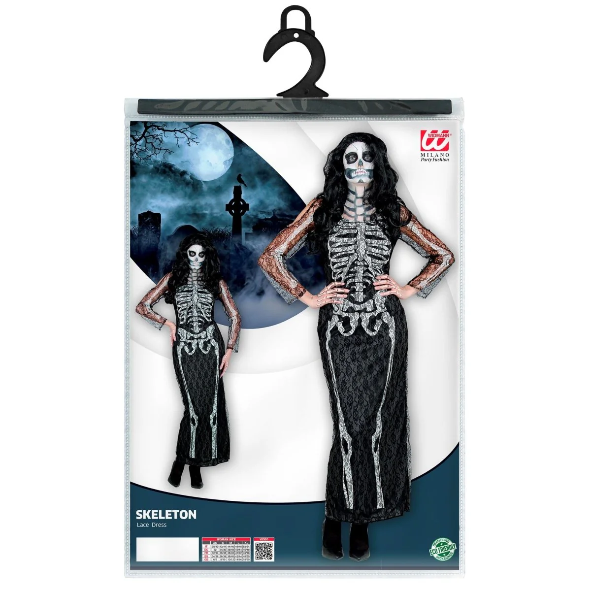 Halloween Jurk Dames Lang Skelet - Image 5