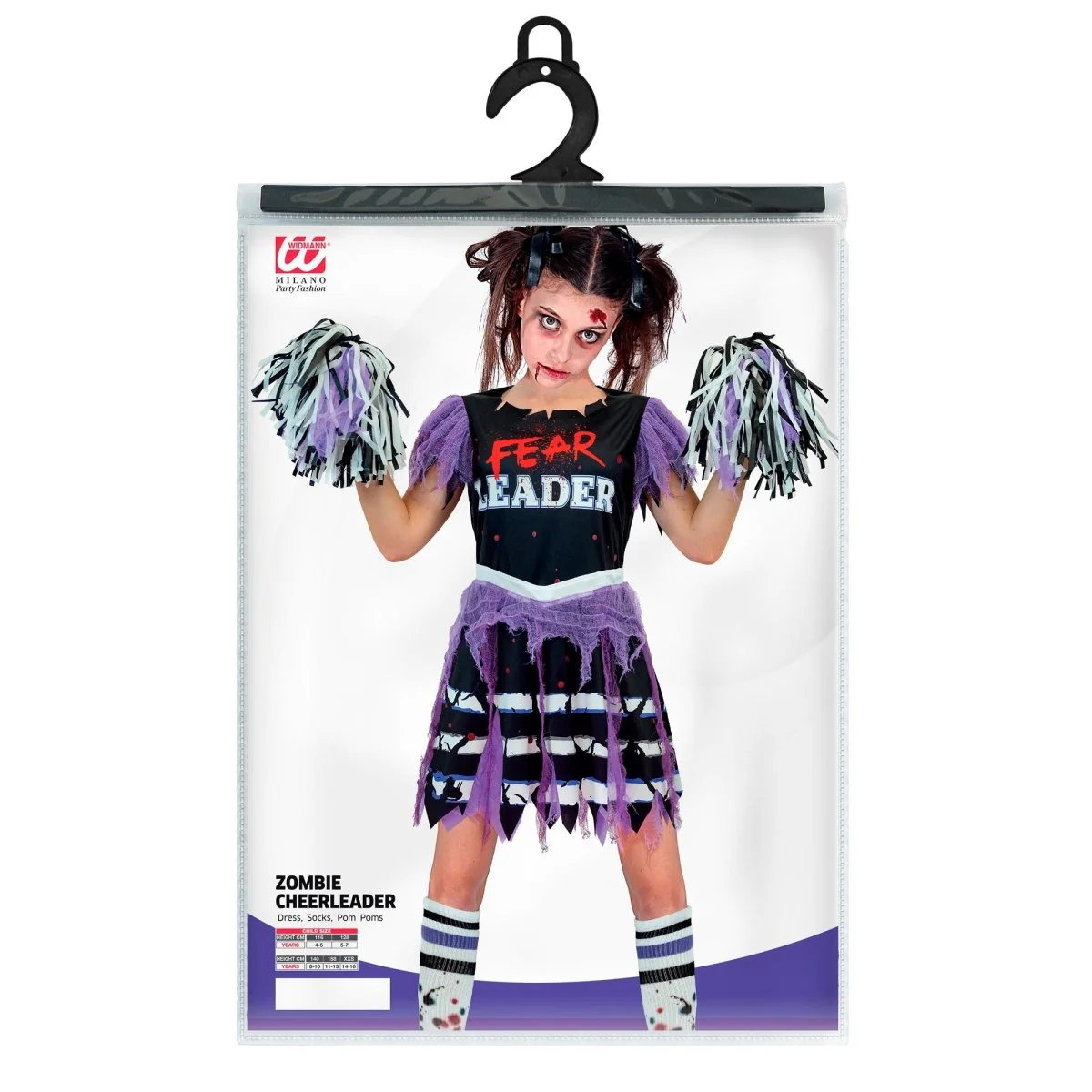 Halloween Jurk Meisje Zombie Cheerleader 5 delig - Image 4
