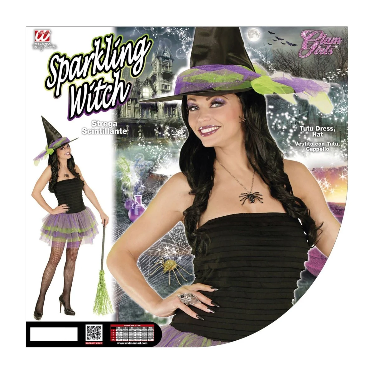 Halloween Jurk Paars Groen Dames Skelet - Image 3