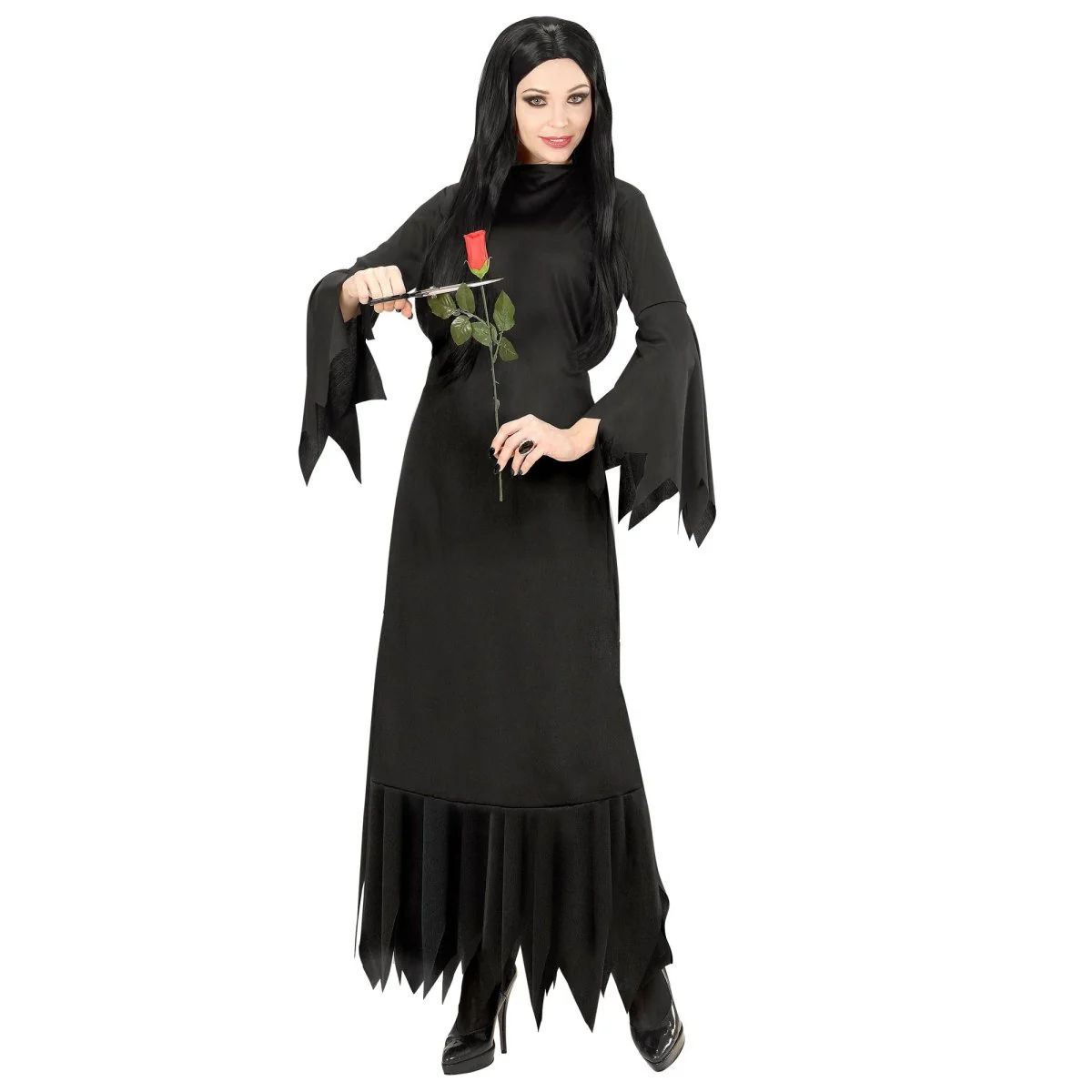 Halloween Jurk Zwart Dames Mortisia Lang - Image 3