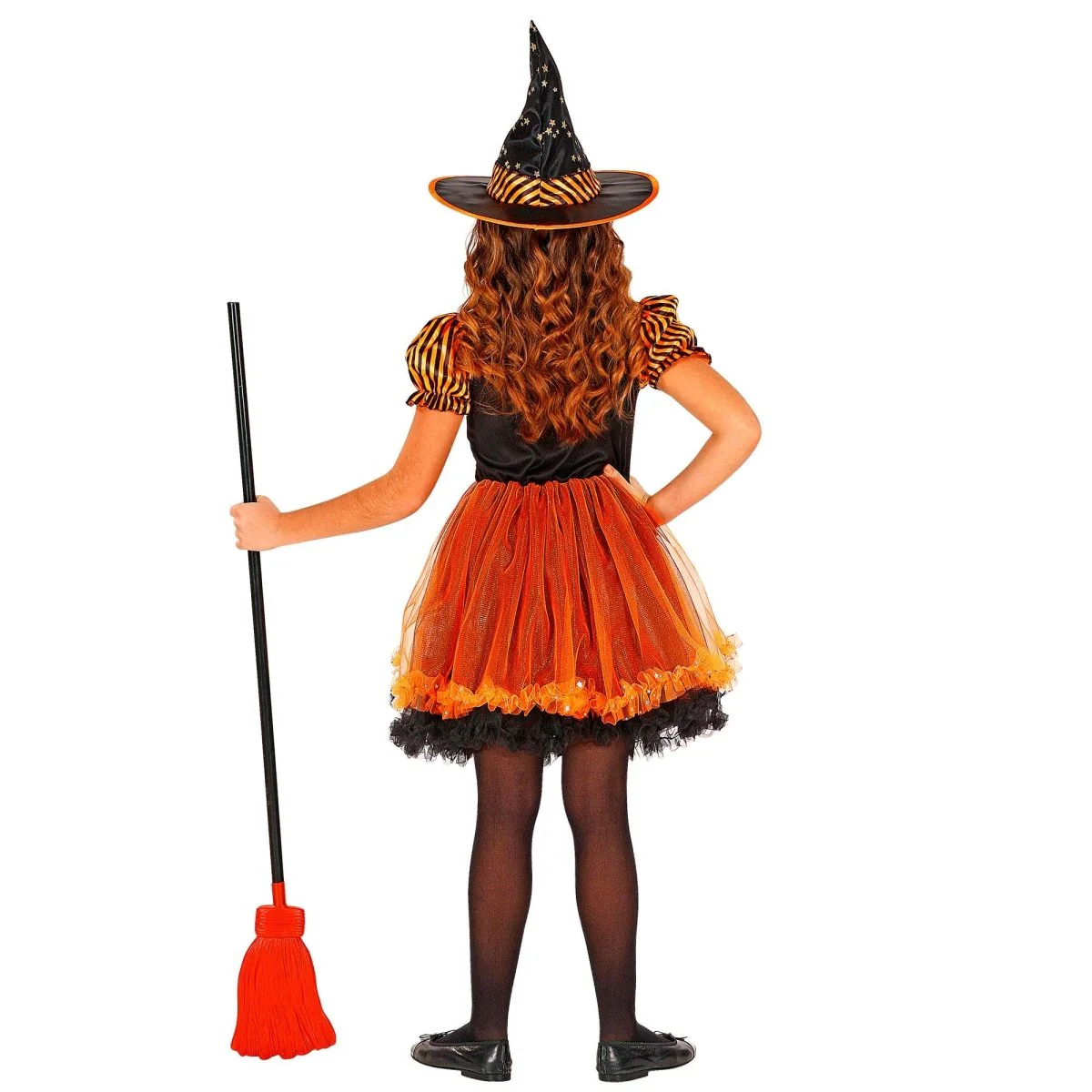 Halloween Jurk Zwart Oranje Meisje Heks - Image 3