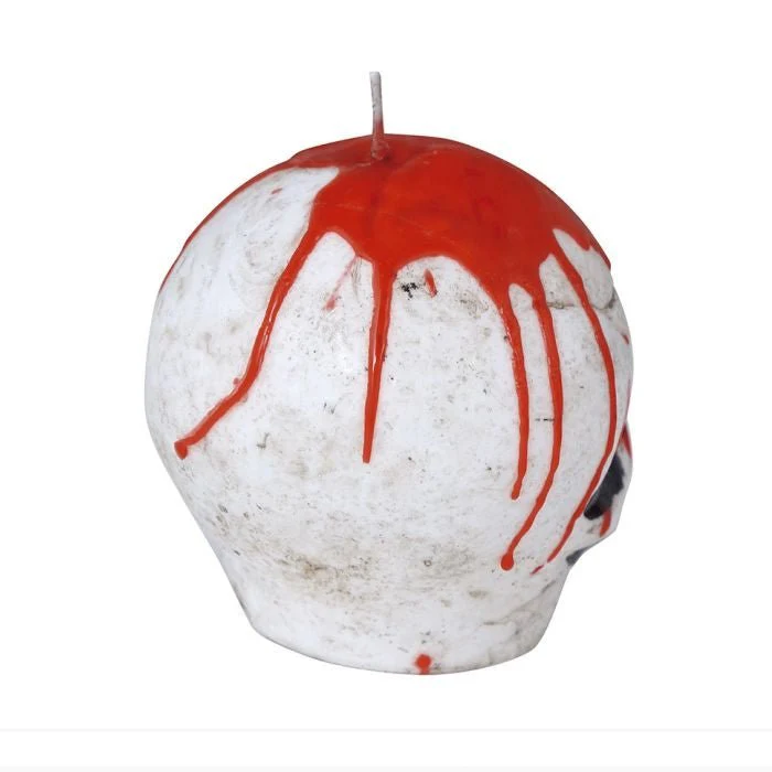Halloween Kaars Bloederig Schedel 10cm - Image 4