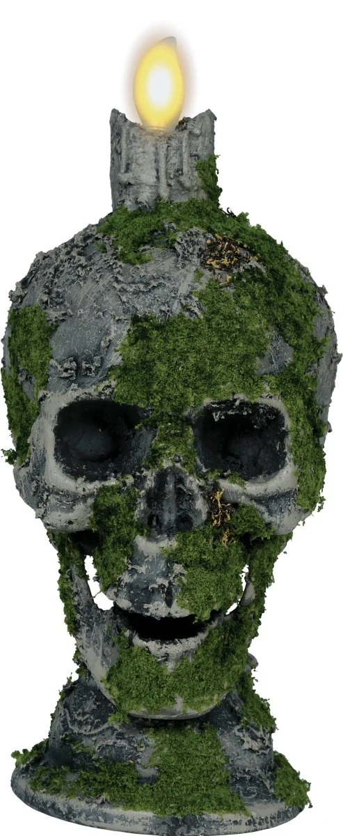 Halloween Kandelaar Doodshoofd Met Kaars 35cm - Image 2