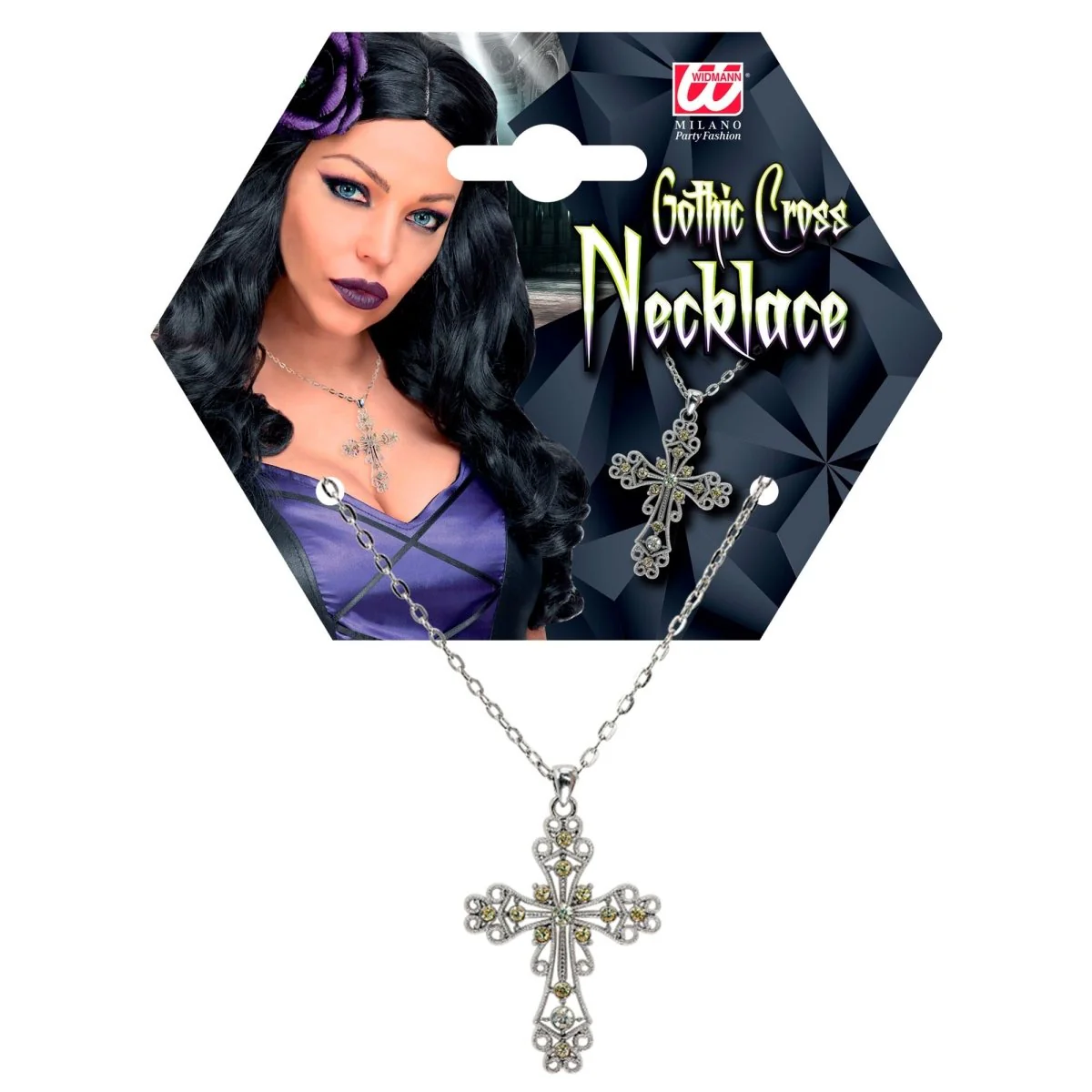 Halloween Ketting Zilver Kruis - Image 3