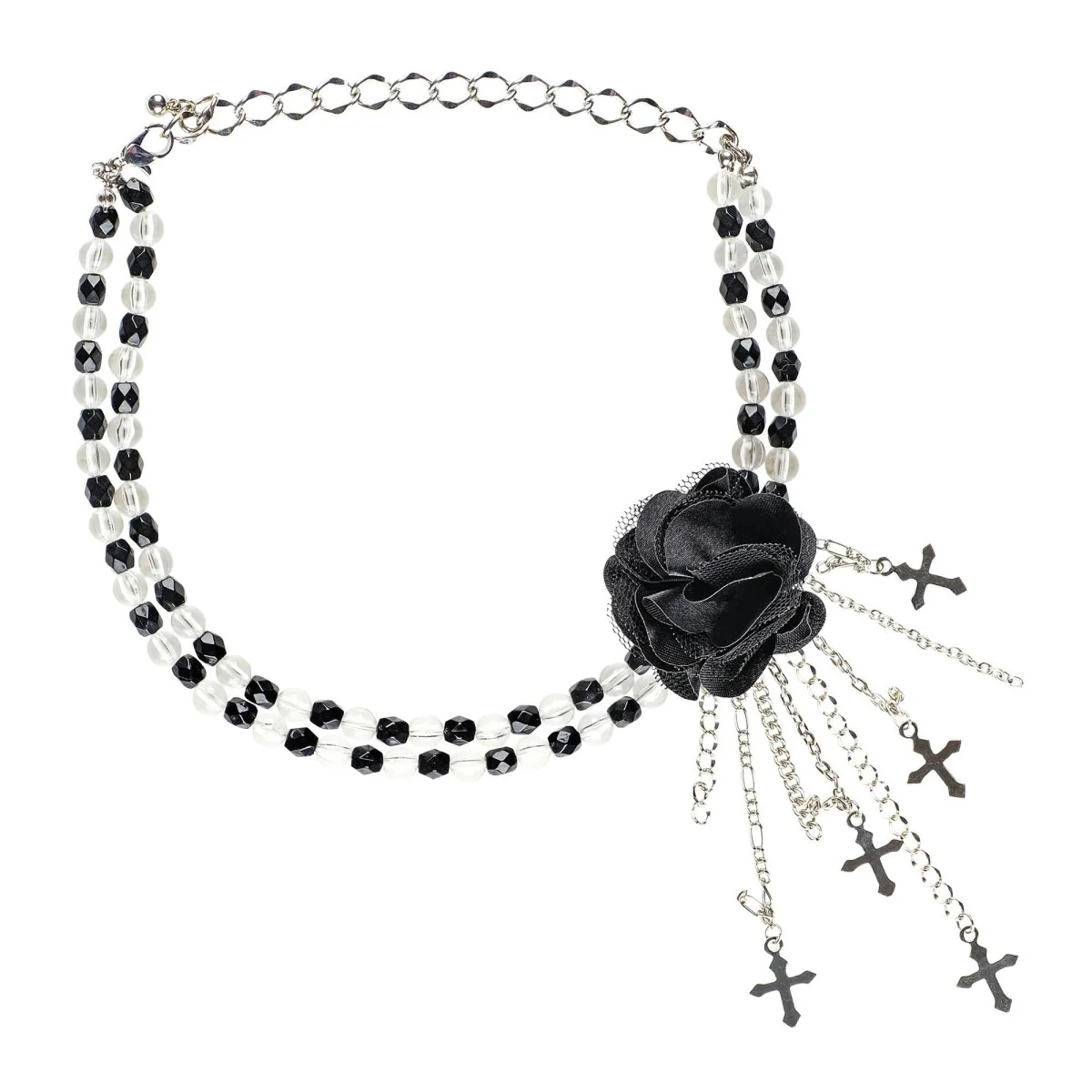 Halloween Ketting Zwart Met Roos - Image 2