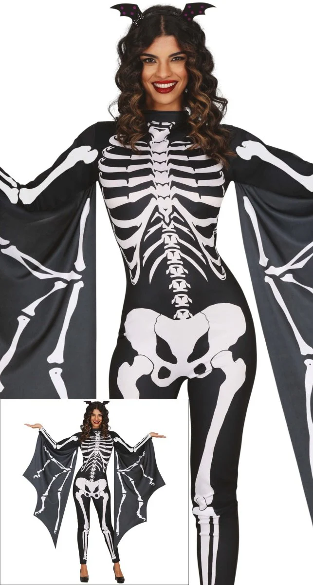 Halloween Kostuum Dames Vleermuis Skelet - Image 8