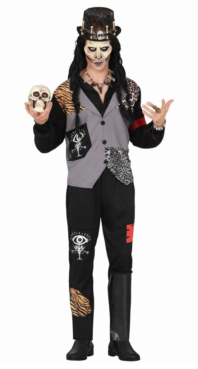 Halloween Kostuum Heren Voodoo Zwart Grijs