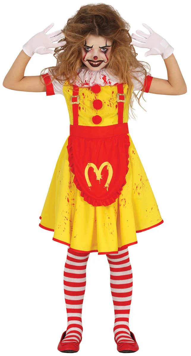Halloween Kostuum Rood Geel Meisje Mc Killer