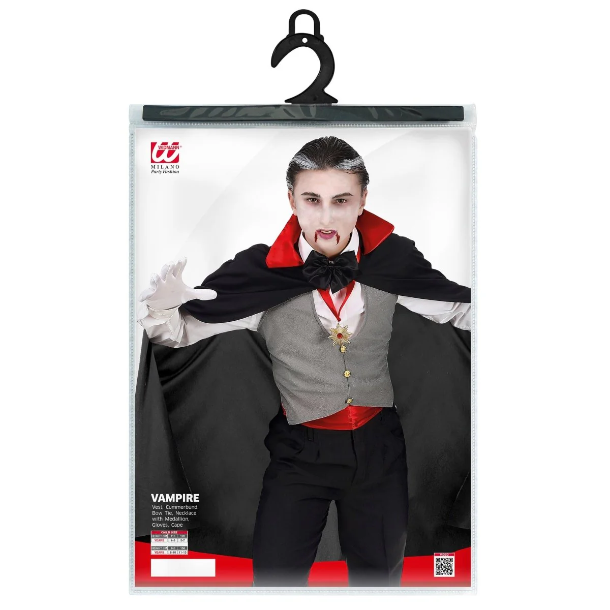 Halloween Kostuum Rood Zwart Jongen Vampier - Image 4