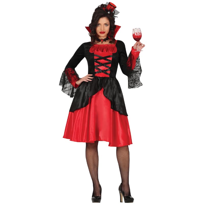 Halloween Kostuum Vampirina Zwart Rood Dames