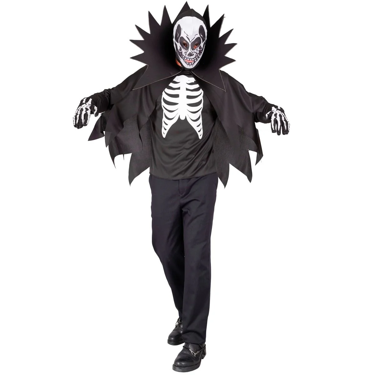 Halloween Kostuum Wit Zwart Skelet