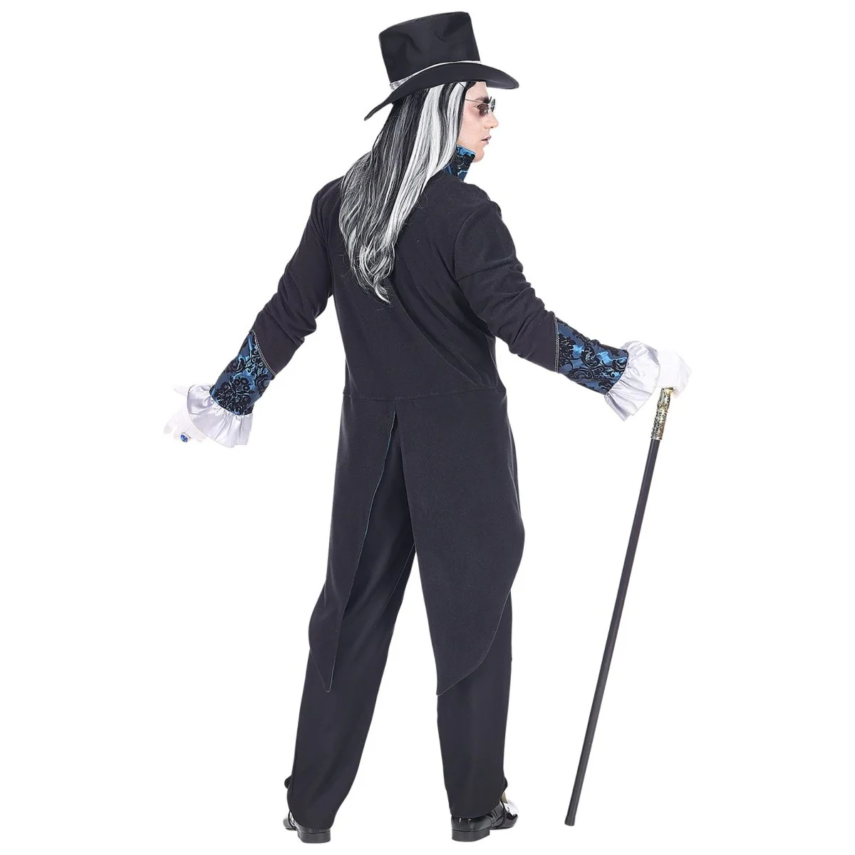 Halloween Kostuum Zwart Blauw Heren Vampier - Image 3
