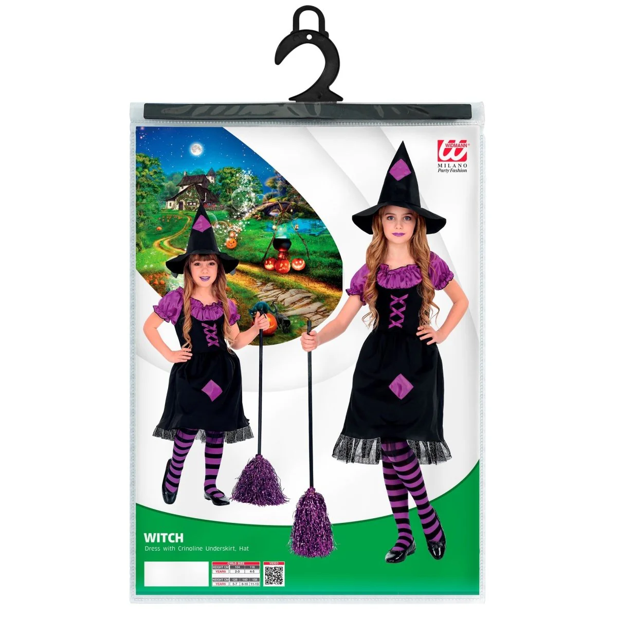 Halloween Kostuum Zwart Paars Meisje Heks - Image 5